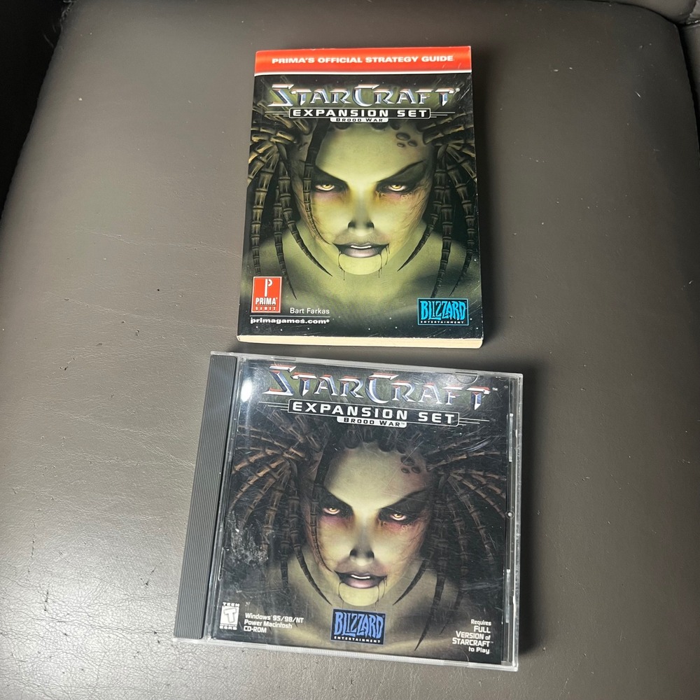 StarCraft‎ Brood War Expansion Set PC Game + Prima Strategy Guide Blizzard 90's